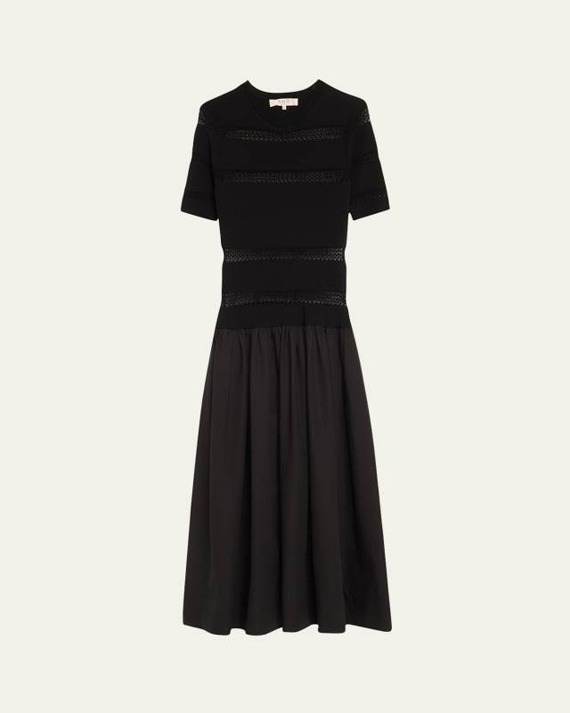 Devon Knit Lace-Inset Combo Maxi Dress